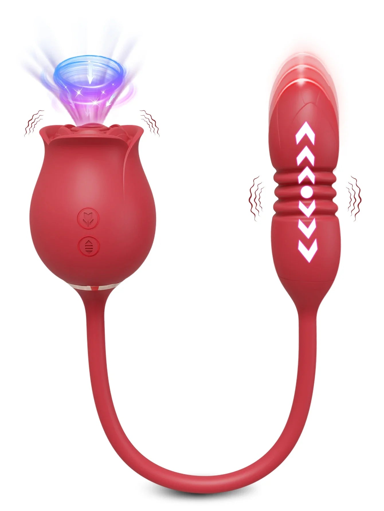 Rose-Sucking Sex Toys Dildo Vibrator for Women 3in1 Thrusting G Spot Anal Vibrators Stimulator Female Vibrating Egg Adult Toys