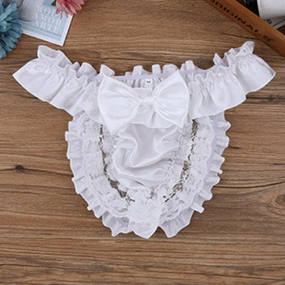 Men Sexy Hollow underpants men Exposed Buttocks Thong Briefs sexy toy mens Panties Sissy Underwear Bowknot Thongs sissy Thongs