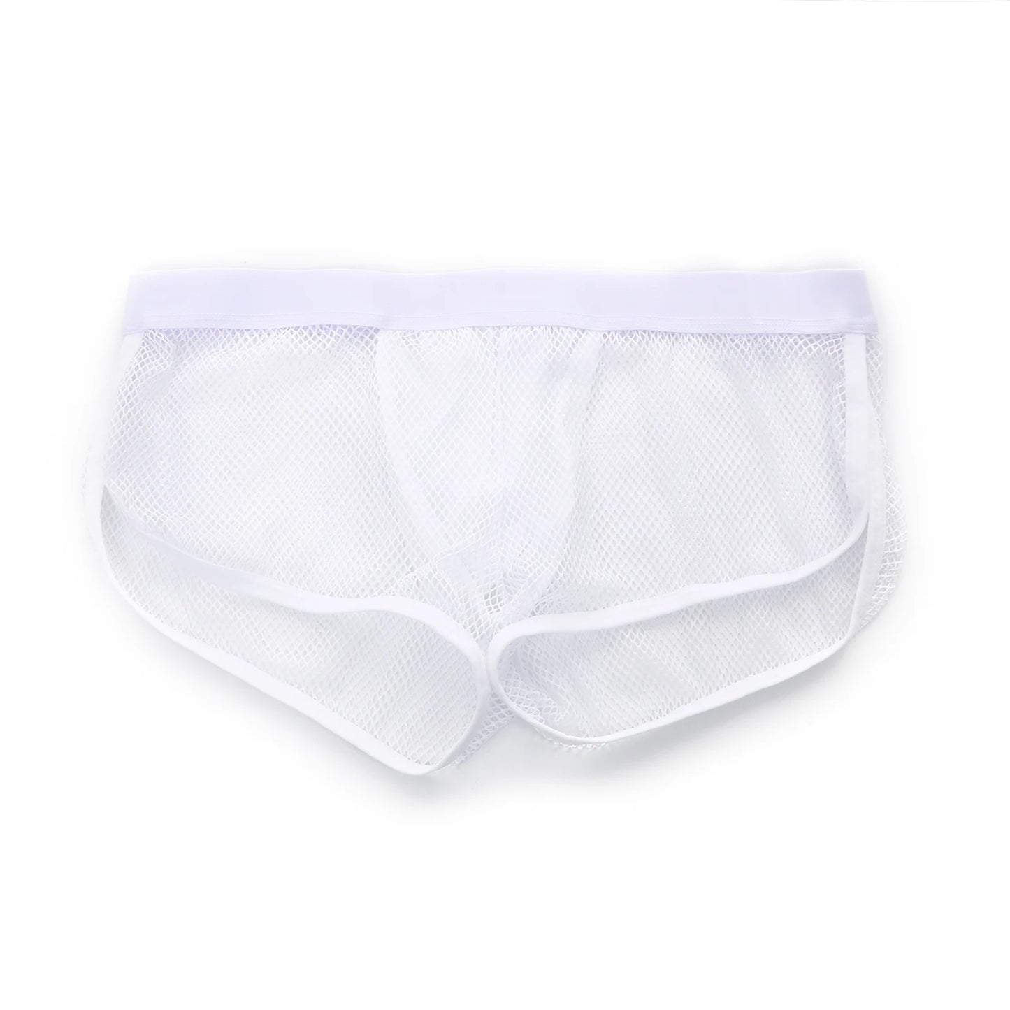 Sexy Man Boxers Transparent Mesh Underwear Men's Inner Pouch Panties Side Split See Through Boxer Shorts Boxershorts Underpants