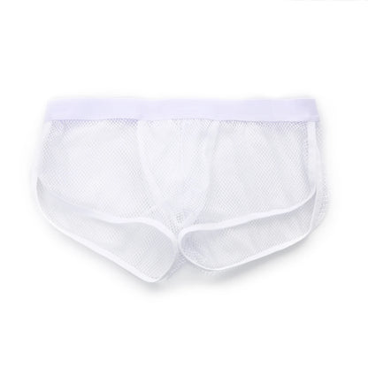Sexy Man Boxers Transparent Mesh Underwear Men's Inner Pouch Panties Side Split See Through Boxer Shorts Boxershorts Underpants