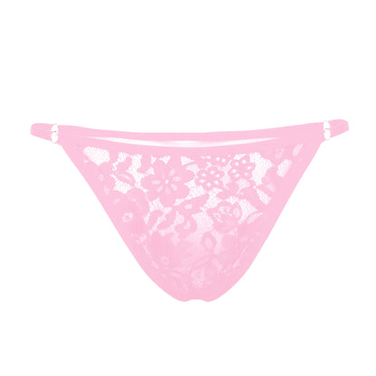 Men's Sexy Underwear Thin String Waist Lace Panties Men Strap Erotic Lingerie Sissy Clothing Low Waist Panty