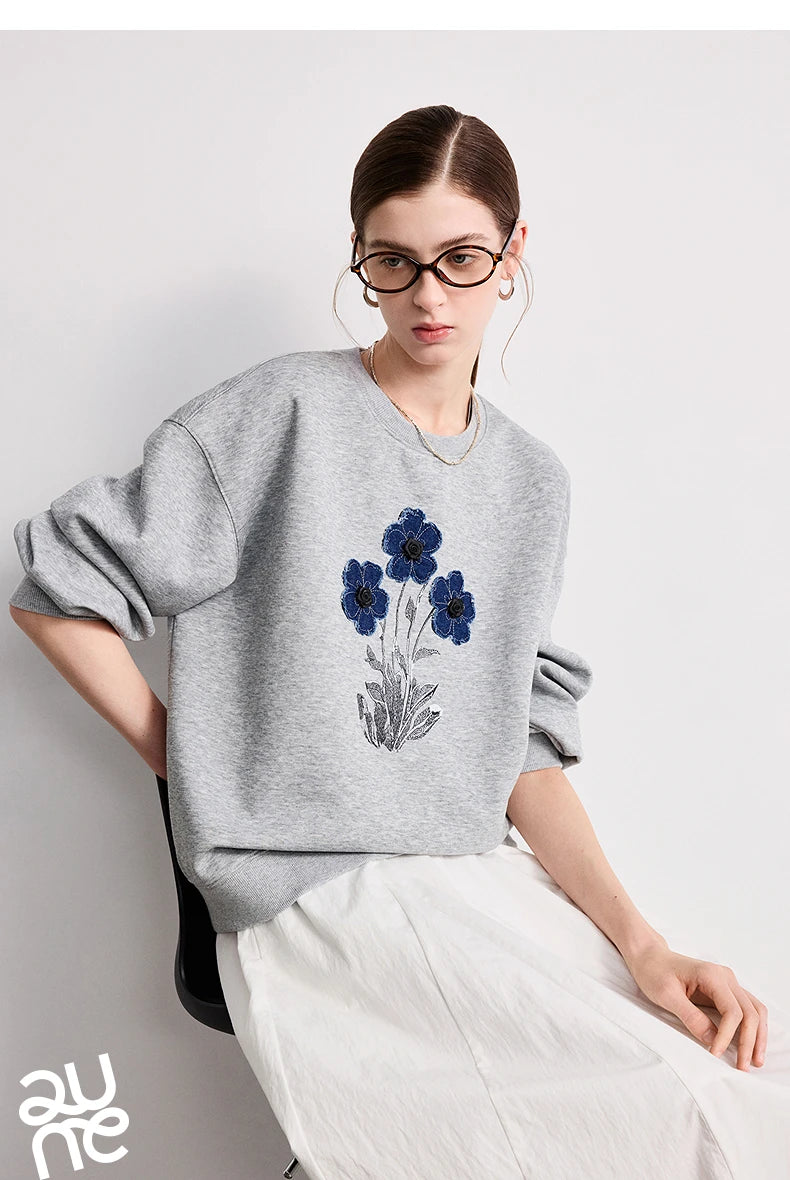 TOYOUTH Women Cotton Sweatshirt 2026 Spring New Knit Striped Turn-Down Collar Loose Unique Stylish Top