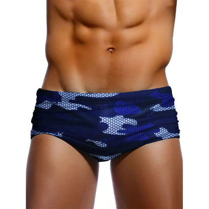 Sexy Swimming Trunks Mens Camouflage Swim Boxer Briefs Swimwear Young Man Swimsuit Beach Surfing Bathing Suit Shorts Zwembroek