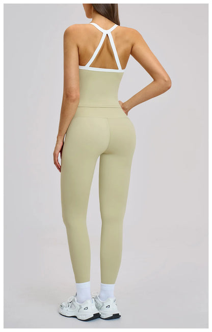 2 Pieces Yoga Set Women Workout Outfits Fitness Clothes Sportswear Gym Tracksuit High Waist Leggings Sports Bra Athletic Wear