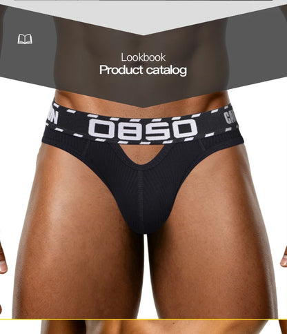 1/3Pcs Breathable Cotton Men Underwear Sexy Bikini Panties Underpants Large Crotch Pouch Mens Briefs with Front and Back Cutouts