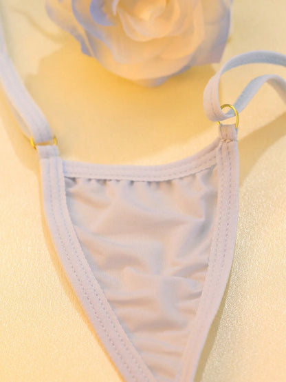 Mini-Bikini Sexy Lingerie,Suspenders Jumpsuit,Added An Adjustable Belt, Featuring Kawaii Bow-Knot,Erotic Swimsuit