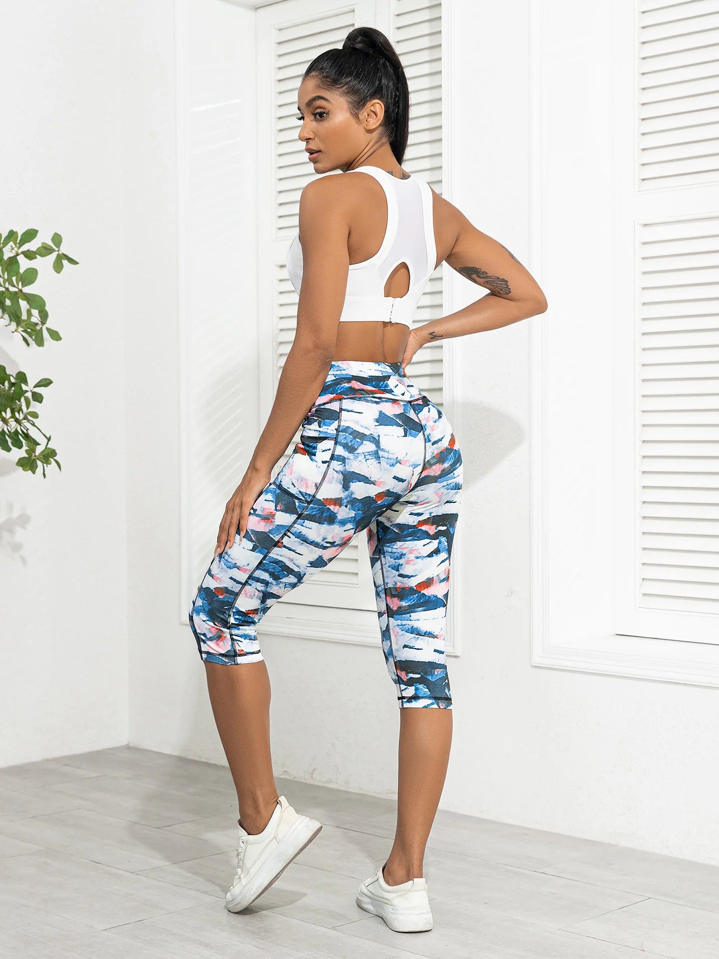 Women's Yoga Pants Printed High Waist Tights Running Fitness Leggings Women Push Up Gym Leggings for Sports Workout Clothing