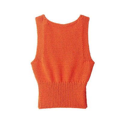 Women's 2026 New knitted Tops Fashion Slim Backless Sexy Unique Women's Tops Blouses Chic Summer Travel Party Young Blouses