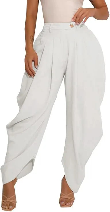Casual Loose Pants Women Chic High Waist Pleated Wide Leg Trousers Female 2025 Fashion Autumn Lady Pants Bottoms Women Clothes