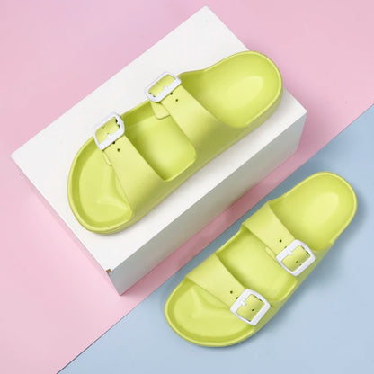 Lightweight adjustable EVA sandals with dual straps for couples. Ideal for outdoor & indoor use.