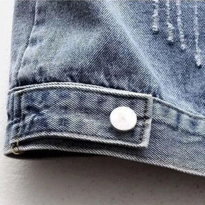 Frayed Denim Vintage Sleeveless Loose Single Breasted Women's Vest Jacket Coats Short Coat For Women Clothing 2024 Fashion