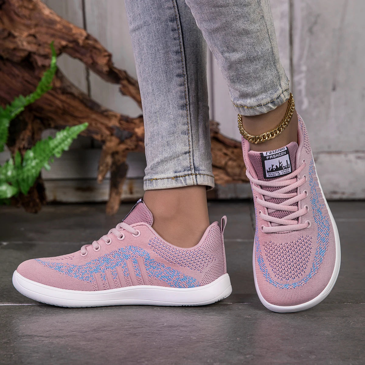 Pink Casual Women's Wide Toe Shoes Women Sport Fashion Platform Sneakers Ladies Flats Running Shoes Mesh Jogging Tennis