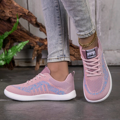 Pink Casual Women's Wide Toe Shoes Women Sport Fashion Platform Sneakers Ladies Flats Running Shoes Mesh Jogging Tennis