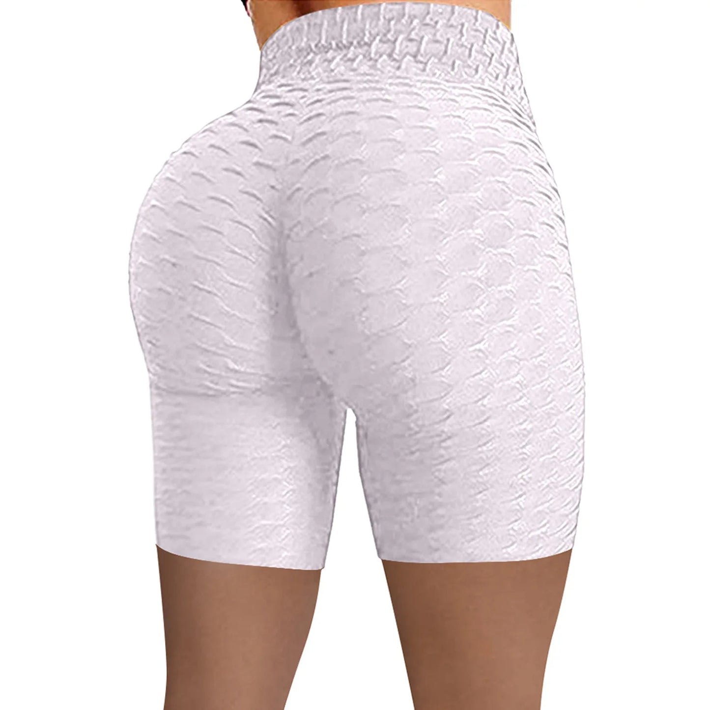 2026 Women's High Waist Bubble Sports Yoga Pants, Hip Lifting Slimming Elastic Five Point Shorts Outdoor Casual Shorts
