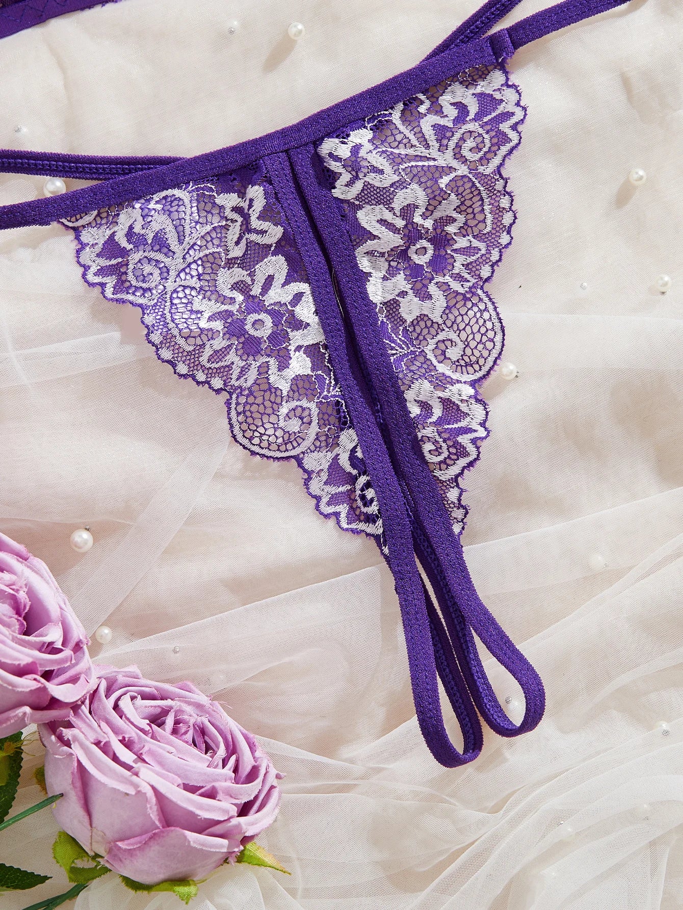 Women Floral Underwear Set, Bra And Thong Sets, Women Clothing, Valentine's Day Gift