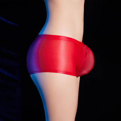 Daily Men Underwear Briefs Shiny Oily Shorts Solid Stretch Underpants Breathable Comfortable Elastic Glossy