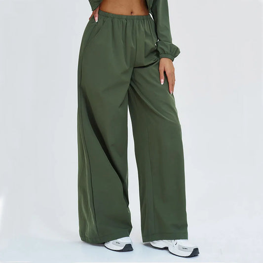 Sun Protection Wide Leg Yoga Pants Women Casual Sports Bell Bottom Pants High Waisted Fitness Pants Female Gym Workout Pants