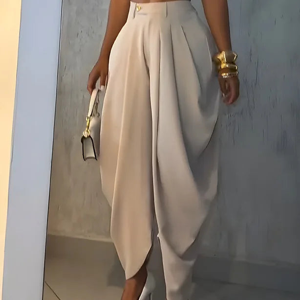 Casual Loose Pants Women Chic High Waist Pleated Wide Leg Trousers Female 2025 Fashion Autumn Lady Pants Bottoms Women Clothes