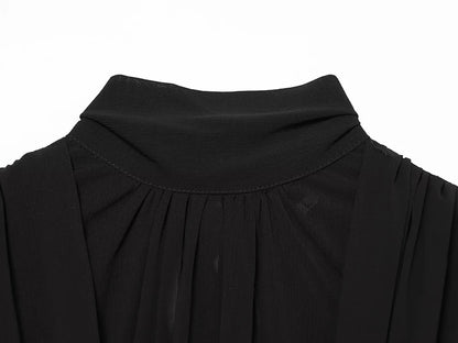 Women's Tops Summer Fashion Pleated Tops Women Turtleneck Sleeveless Tops Casual Female Chic Tops