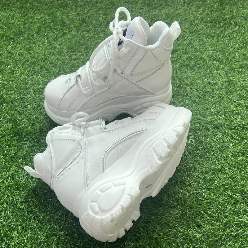 Fashion Women High-top Sneakers Retro Height-increasing Punk Casual Woman Shoes Tennis White Non-slip Comfortable Street Sneaker
