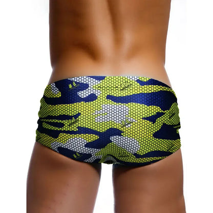 Sexy Swimming Trunks Mens Camouflage Swim Boxer Briefs Swimwear Young Man Swimsuit Beach Surfing Bathing Suit Shorts Zwembroek