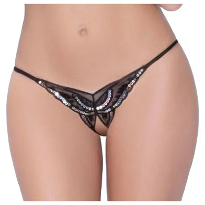 Open Crotch Briefs Thong Transparent T Pants Underwear Ladies Pantys Sexy Lingerie Womens Panties Lace Sequins Embroidery