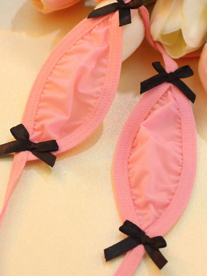 Mini-Bikini Sexy Lingerie,Suspenders Jumpsuit,Added An Adjustable Belt, Featuring Kawaii Bow-Knot,Erotic Swimsuit