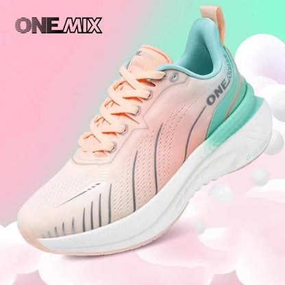 ONEMIX Women Sneakers Black Breathable Running Shoes for Woman 2024 Designer  21608A Shipping Pink Fashion Damping Sports Shoes