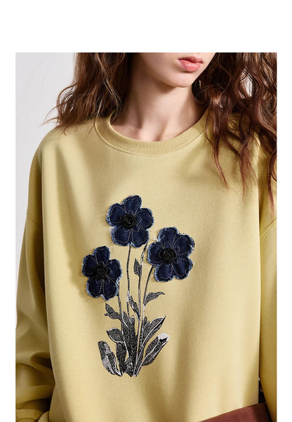 TOYOUTH Women Cotton Sweatshirt 2026 Spring New Knit Striped Turn-Down Collar Loose Unique Stylish Top