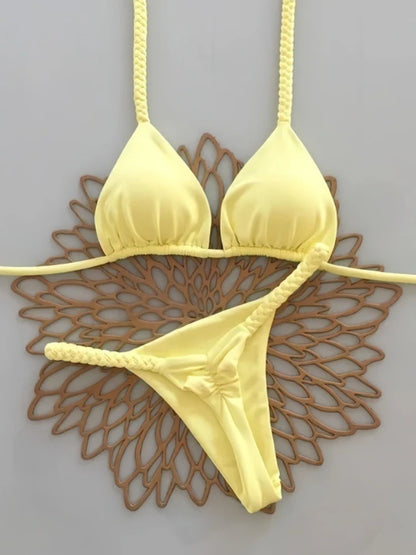2026 hot Bikinis Push Up Women Swimsuits Sexy Swimwear Brazilian Bikini Set Thong Biquini Solid Swimsuit Summer Beachwear