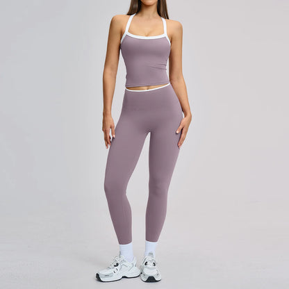 2 Pieces Yoga Set Women Workout Outfits Fitness Clothes Sportswear Gym Tracksuit High Waist Leggings Sports Bra Athletic Wear