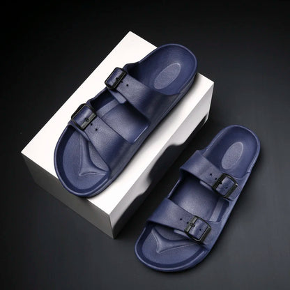 Lightweight adjustable EVA sandals with dual straps for couples. Ideal for outdoor & indoor use.