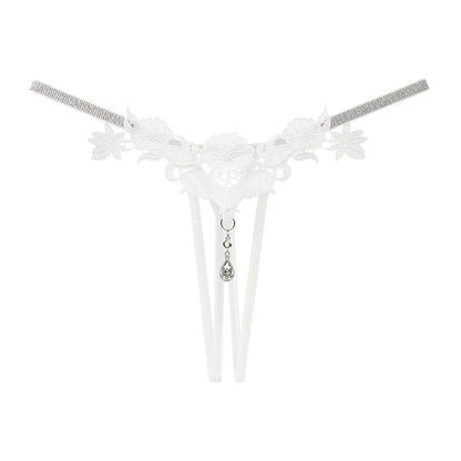 Women Sexy Jewelry Diamond Seductive Erotic Thong G-String Perspective Hollowed Out Embroidery Sexy Underwear Girlfriends Gifts