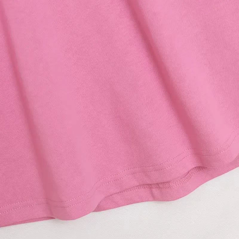 Disney World Letter Mickey Mouse Cartoon Print Embroidery Flares Pearl Pink Sweatshirt Sweet Women Long Sleeve Loose Jumper Tops