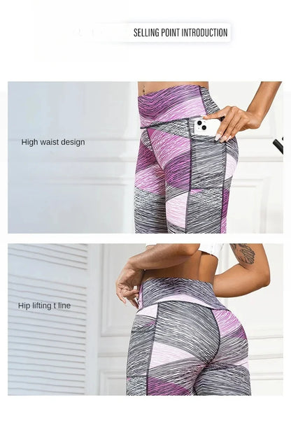 Women's Yoga Pants Printed High Waist Tights Running Fitness Leggings Women Push Up Gym Leggings for Sports Workout Clothing