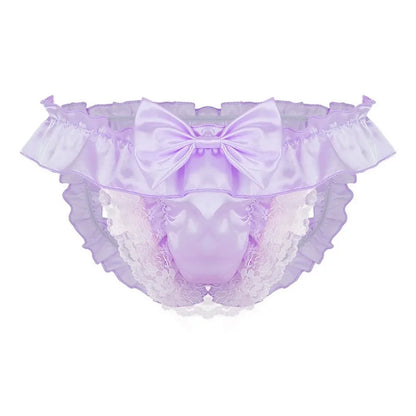 Men Sexy Hollow underpants men Exposed Buttocks Thong Briefs sexy toy mens Panties Sissy Underwear Bowknot Thongs sissy Thongs