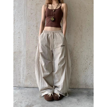 Women's Dance Y2K Style Pants Cross Layer Straps Design Casual Streetwear Wide Leg Cargo Pants For Hip Hop Dance Colorful