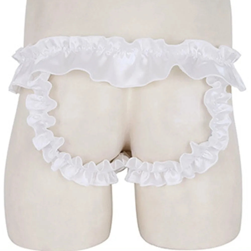 Men Sexy Hollow underpants men Exposed Buttocks Thong Briefs sexy toy mens Panties Sissy Underwear Bowknot Thongs sissy Thongs