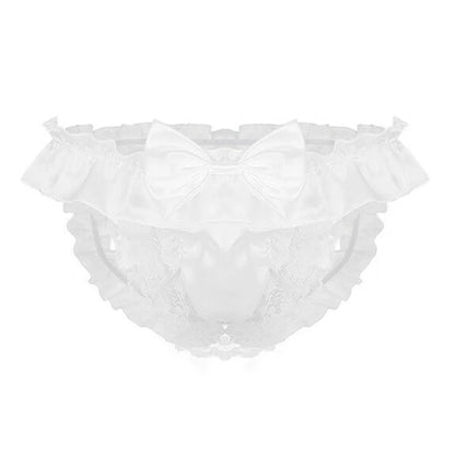 Men Sexy Hollow underpants men Exposed Buttocks Thong Briefs sexy toy mens Panties Sissy Underwear Bowknot Thongs sissy Thongs