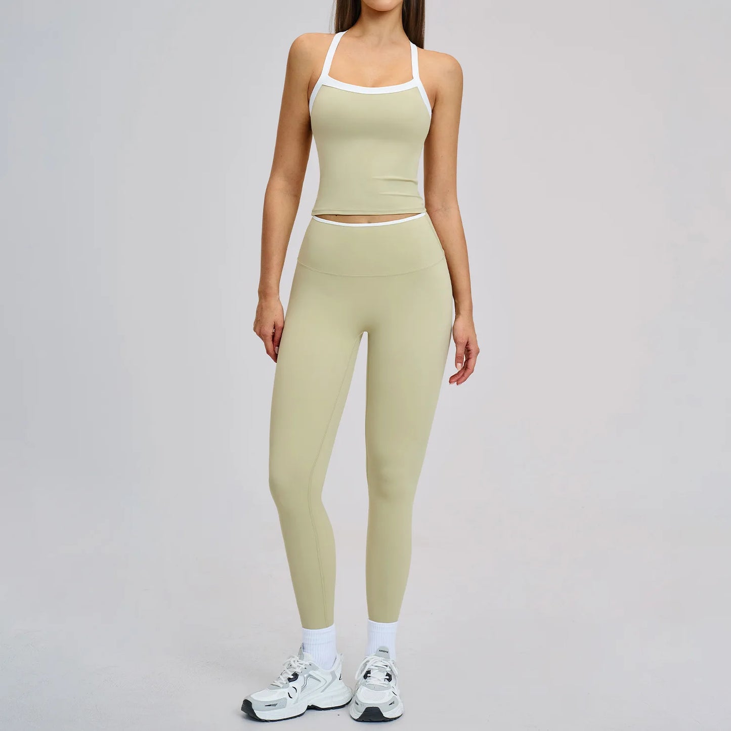 2 Pieces Yoga Set Women Workout Outfits Fitness Clothes Sportswear Gym Tracksuit High Waist Leggings Sports Bra Athletic Wear