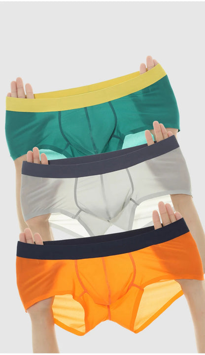 New Ultra-thin Quick Dry Mens Boxer Shorts Ice Silk Man Panties Seamless Sexy Underwear U Bulge Pouch Male Breathable Underpants