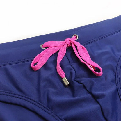 Men Summer Swim Briefs Low-rise Drawstring Sexy Swimming Briefs Dot Stitching Print Swimming Trunks Swimwear 남성 수영 팬티