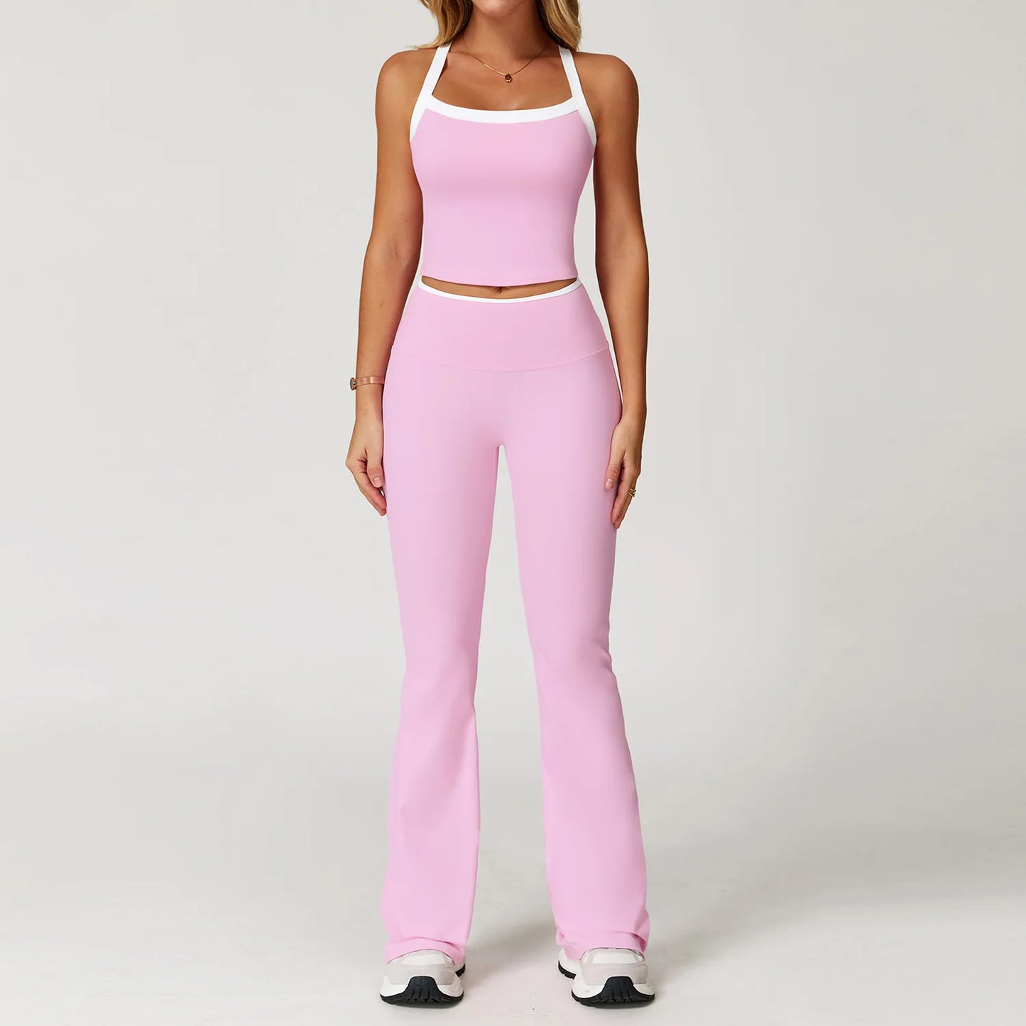 2 Pieces Yoga Set Women Workout Outfits Fitness Clothes Sportswear Gym Tracksuit High Waist Leggings Sports Bra Athletic Wear