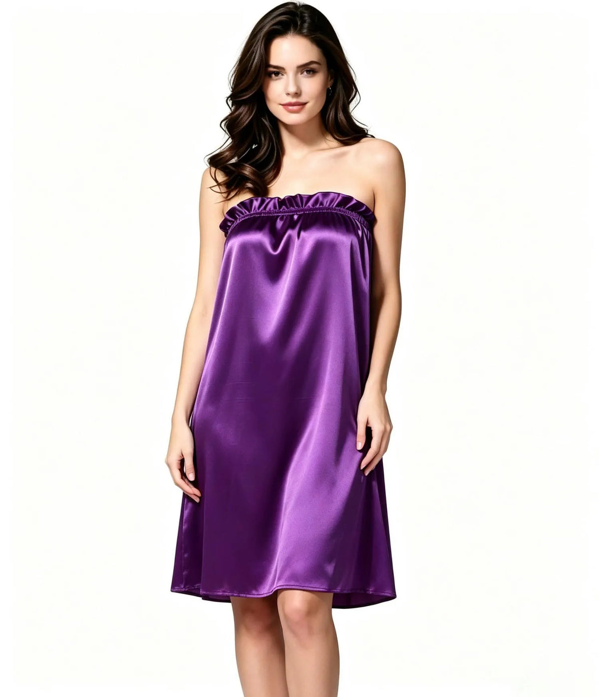 Sexy Women Suspenders Nightdresses Sleepwear Satin Silk Female Sleeveless Nightwear Sleep Nightdress Ladies Strapless Nightgown