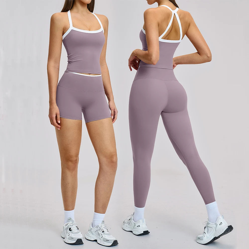 2 Pieces Yoga Set Women Workout Outfits Fitness Clothes Sportswear Gym Tracksuit High Waist Leggings Sports Bra Athletic Wear