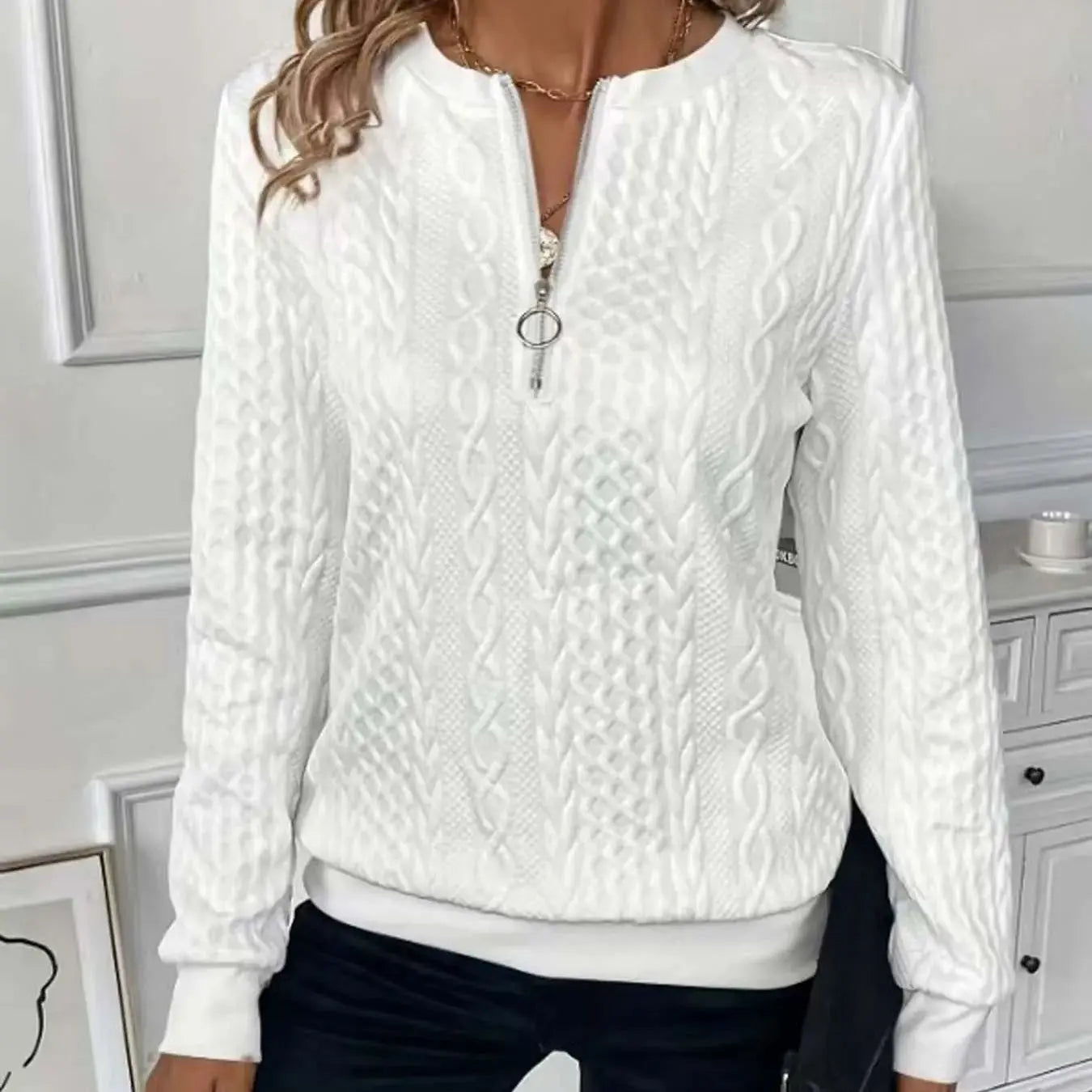 European and American women spring and autumn pullover hoodie cotton casual hoodie female half zipper hoodie female jacket