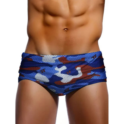 Sexy Swimming Trunks Mens Camouflage Swim Boxer Briefs Swimwear Young Man Swimsuit Beach Surfing Bathing Suit Shorts Zwembroek