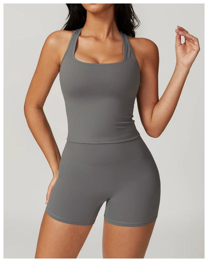 BIANHUI Gym Clothes Woman Brushed Cotton Racerback Sports Vest for Women Tight-Fitting Quick-Dry Casual Fitness Top Yoga Wear