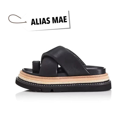 Summer classic leather cross strap toe cover, personalized and comfortable height increasing sandals