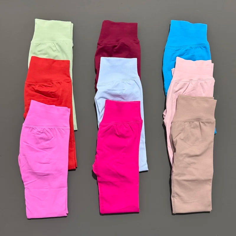 HISTELLO Sports Leggings Women Seamless Yoga Tight Pants DF Dupe Fitness Long Pants Running Gym Tights Workout Sports Clothing